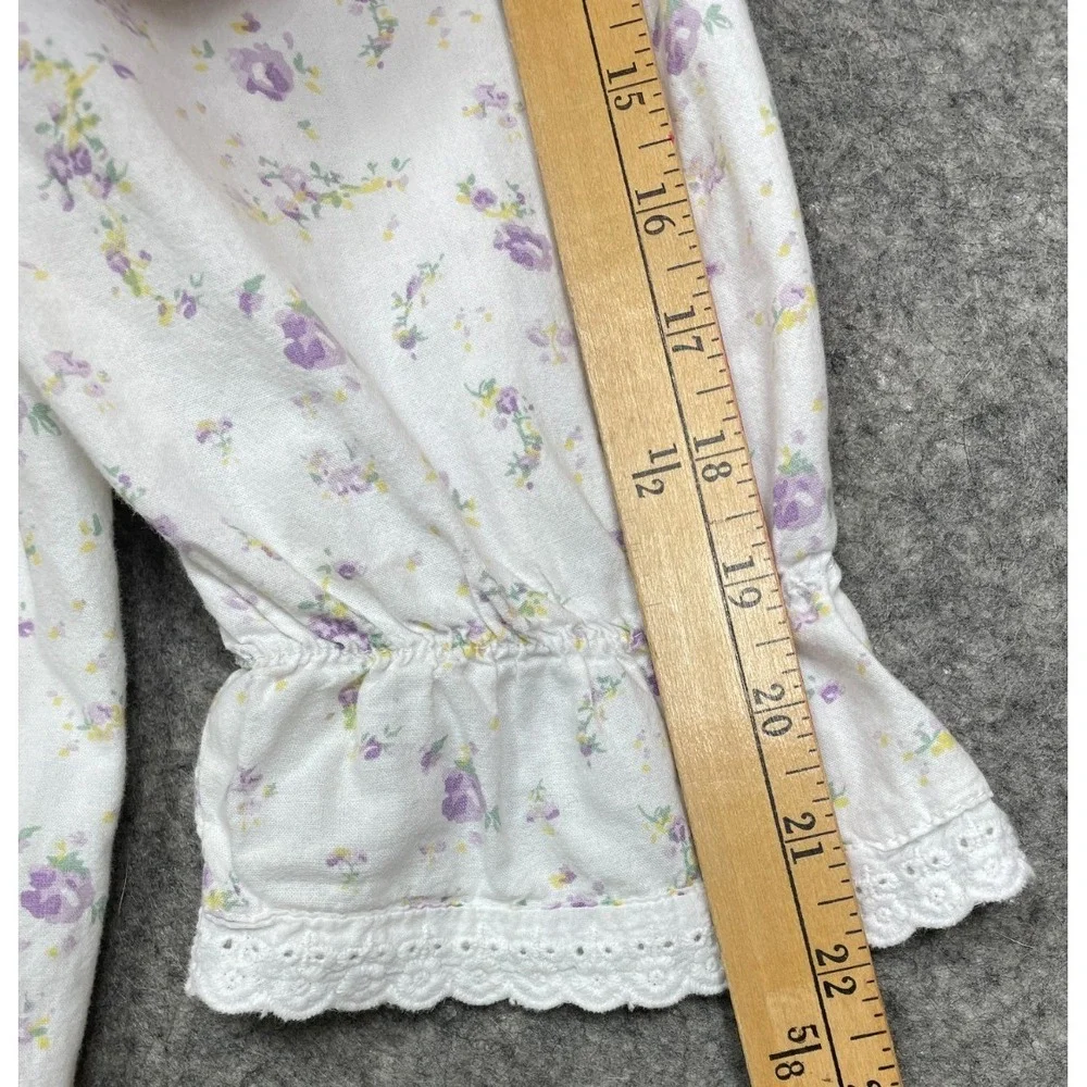 The 1 For U Martha Nightgown Womens L Lilac Rose Eyelet Ruffle Prairie Victorian